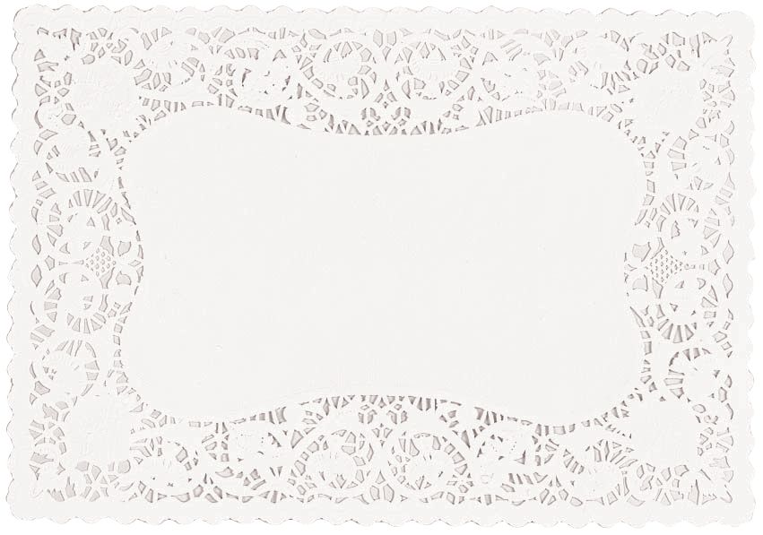 Rectangle Paper Placemat Doilies, White, 14-in, 9-pk, for Christmas/New Year's Eve/Graduation Overhead_Flat