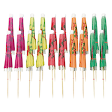 Parasol, pics à cocktail, mariages, anniversaires, couleurs variées, paq. 20 Front_Flat
