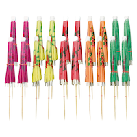 Umbrella, Cocktail Picks, Weddings, Anniversaries, Assorted Colours, 20-pk Front_Flat