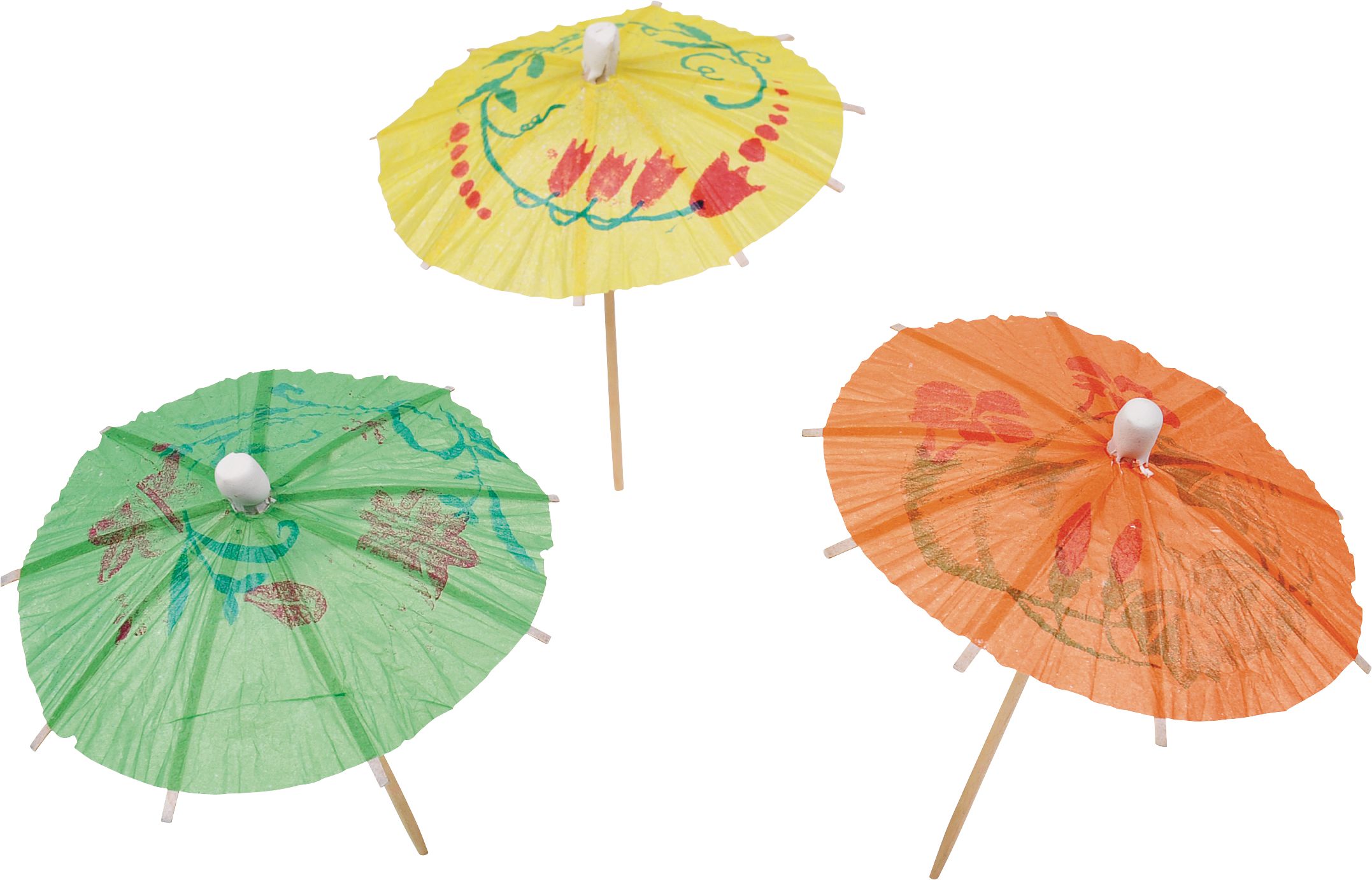 Cure-dents en bois en forme de parasol, pour anniversaire, fête, couleurs variées, 4&nbsp;po, paq. 120 Composite_or_Mixed