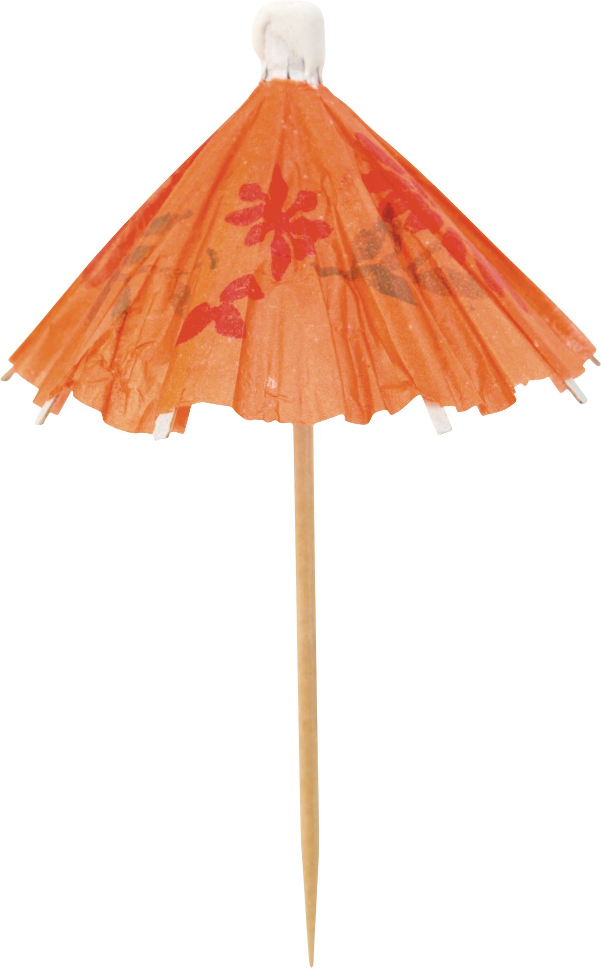 Cure-dents en bois en forme de parasol, pour anniversaire, fête, couleurs variées, 4&nbsp;po, paq. 120 Overhead_Flat