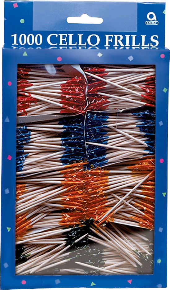 Multicolour Frill Party Picks, 800-pk Front_Flat