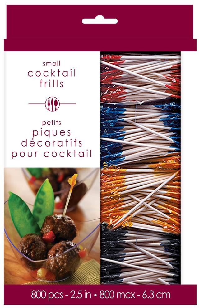 Cure-dents de fête à franges multicolores, paq. 800 Front_Flat