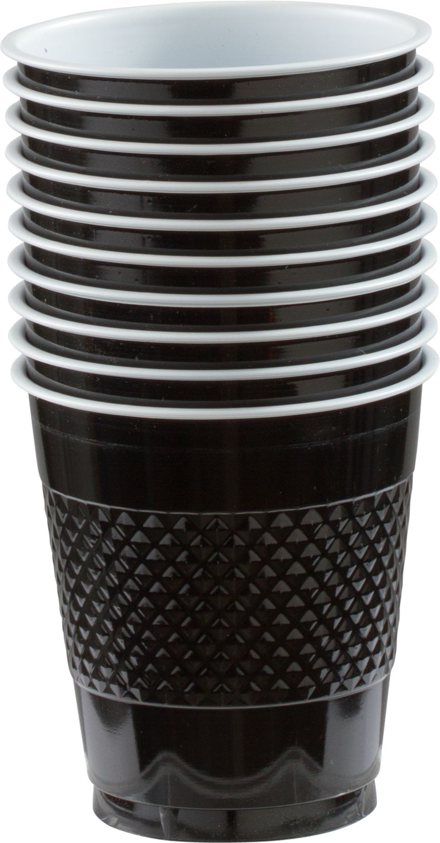 12OZ CUP PLST BLK 20