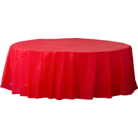Round Plastic Reusable Table Cover, Assorted Colours, 84-in, for Christmas/Thanksgiving/New Year's Eve/Birthday Party