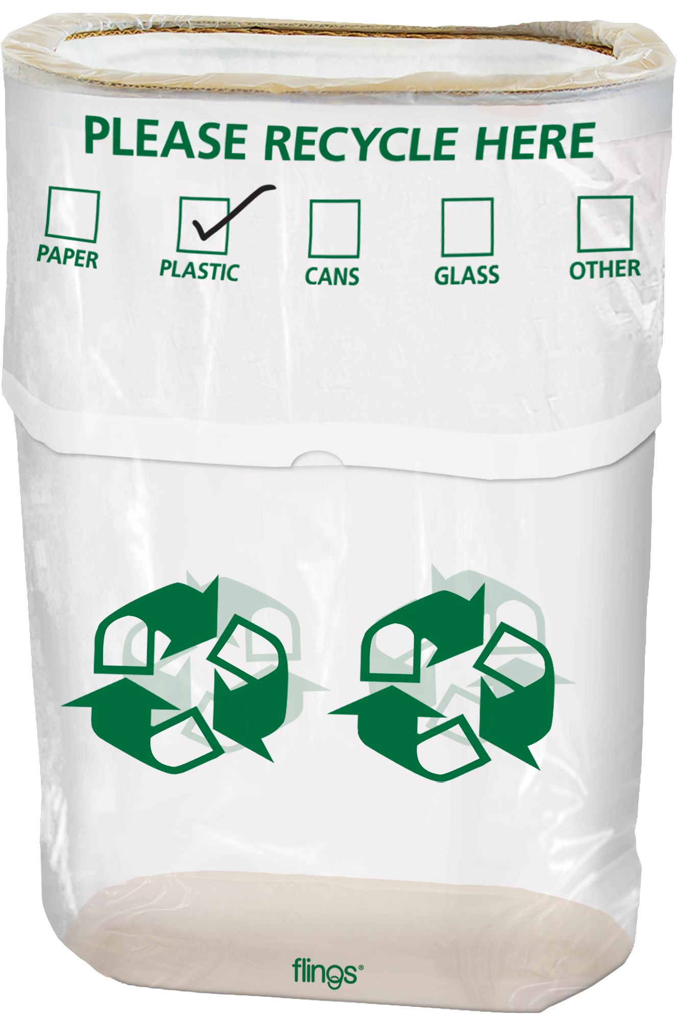 Pop-Up Recycling Bin, Clear, 22-in, for Christmas/Thanksgiving/New Year's Eve/Birthday Party Front_Elevated