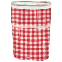 Pop-Up Trash Bin, Red, Plaid, 22-in, for Summer Party/Canada Day Front_Elevated