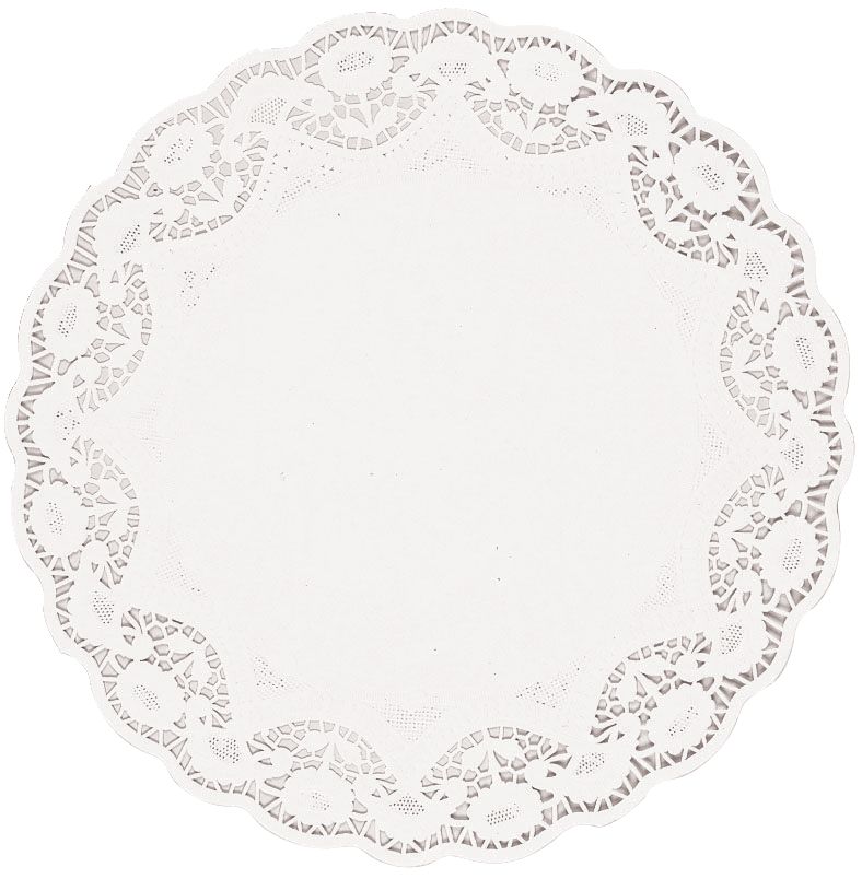 Round Paper Placemat Doilies, White, 12-in, 12-pk, for Birthday/Wedding/Graduation Front_Flat