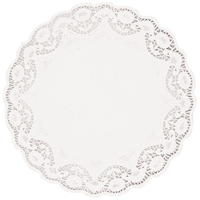 Napperons ronds en papier blanc, paq. 8