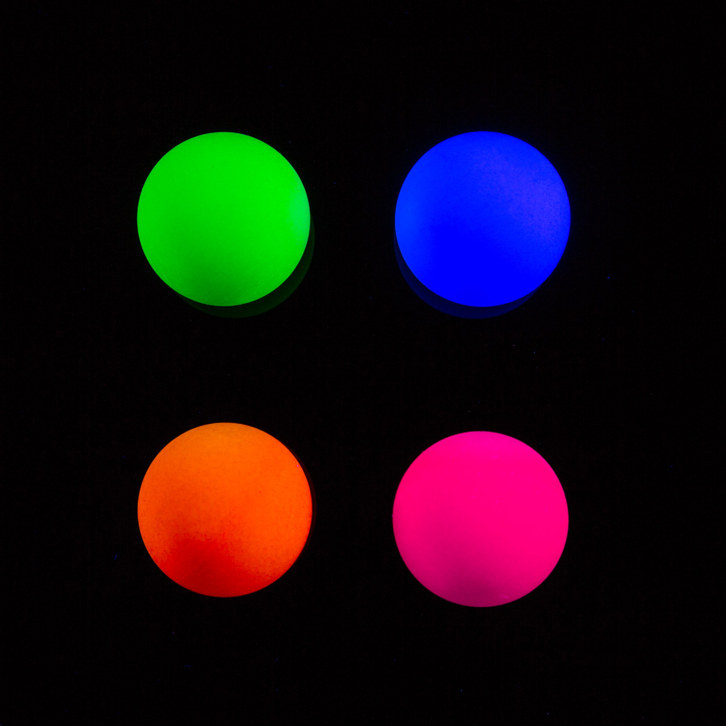 Balles de bière-pong fluo pour adultes, noir, fêtes, couleurs variées, paq. 6 Overhead_Flat