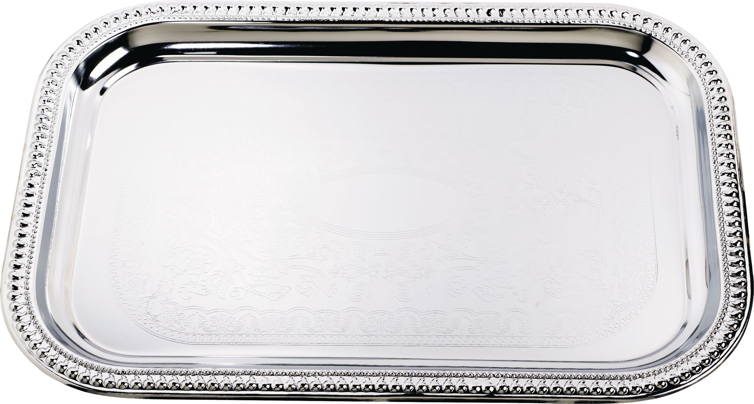 Chrome Rectangular Platter Overhead_Plunge