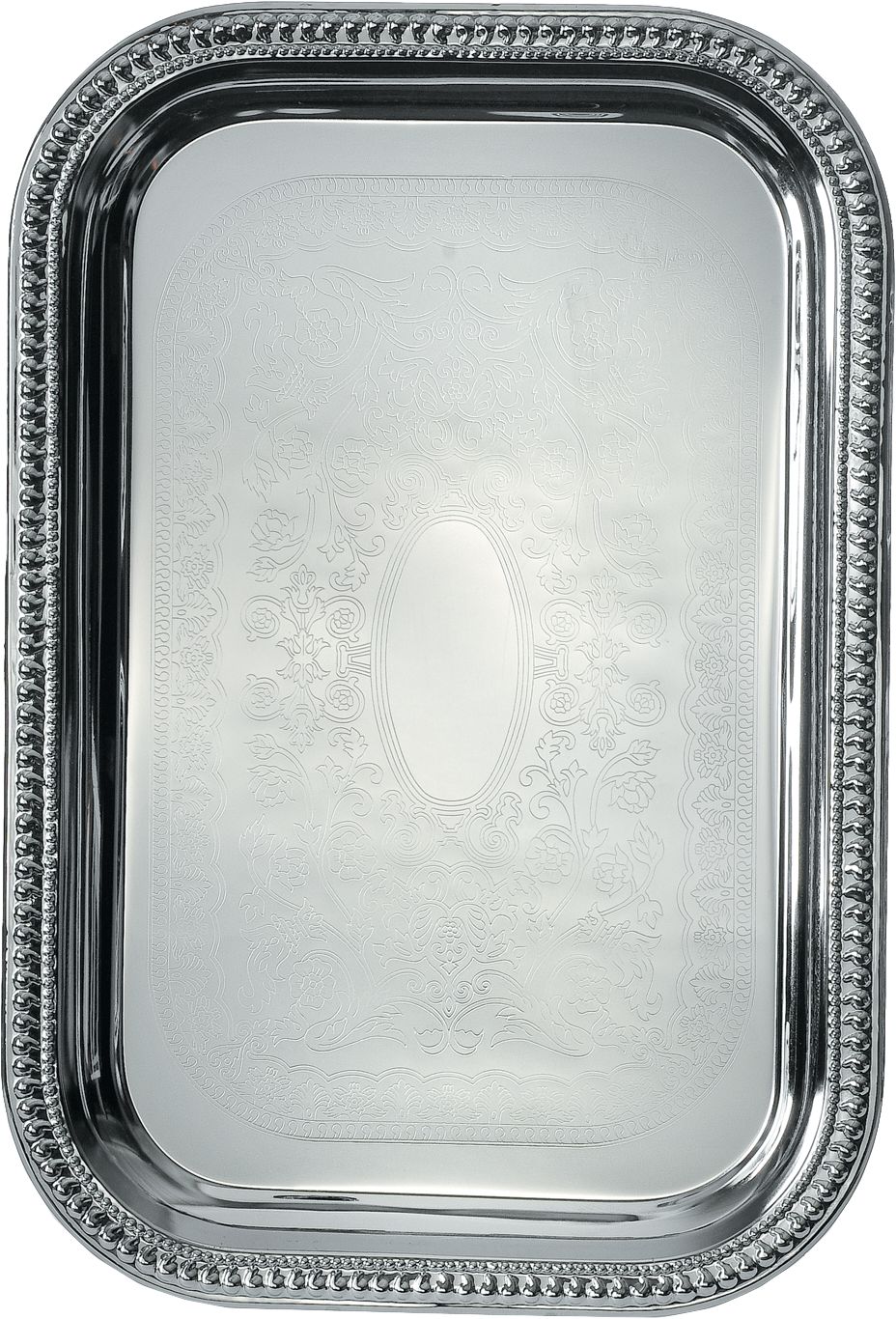 Chrome Rectangular Platter Overhead_Flat