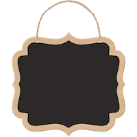 DIY Customizable Chalkboard Hanging Sign Decoration, Black, 10-in, 2-pk, for Birthday/Graduation/Wedding Front_Flat