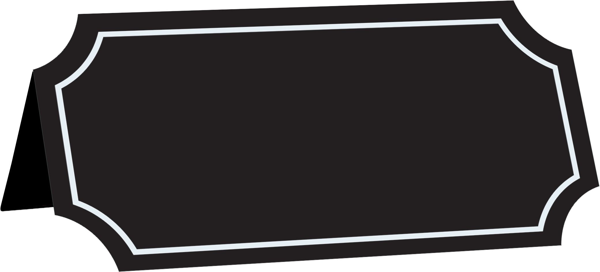 Marque-places tableau noir, fêtes d’anniversaire, plus, noir, 4 x 2&nbsp;po, paq. 25 Front_Angled_Right