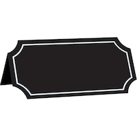 DIY Customizable Chalkboard Place Cards, Black, 4-in, 25-pk, for Birthday/Graduation/Wedding Front_Angled_Right