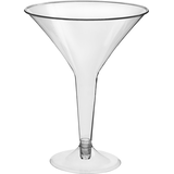Grands verres à martini en plastique, anniversaires, transparent, 8 oz, paq. 20 Front_Elevated