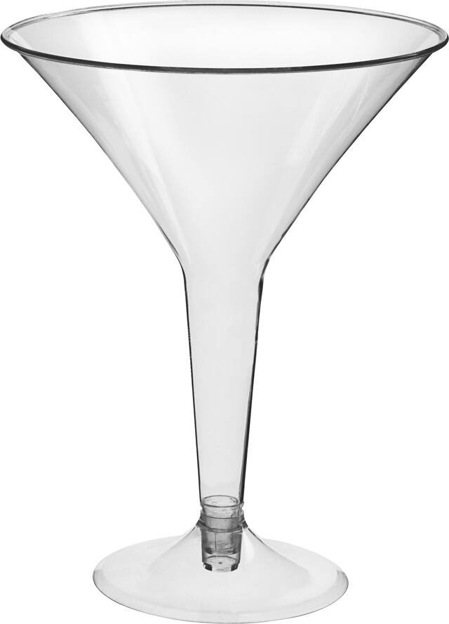 Big Party Pack Plastic Reusable Martini Glasses, Clear, 8-oz, 20-pk, for Christmas/Thanksgiving/New Year's Eve/Birthday Party Front_Elevated