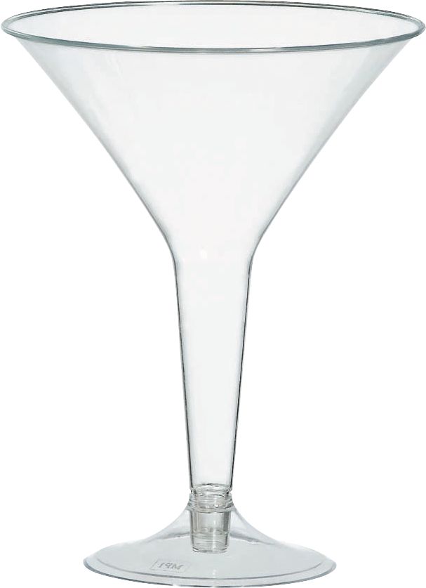 Big Party Pack Plastic Reusable Martini Glasses, Clear, 8-oz, 20-pk, for Christmas/Thanksgiving/New Year's Eve/Birthday Party Front_Elevated