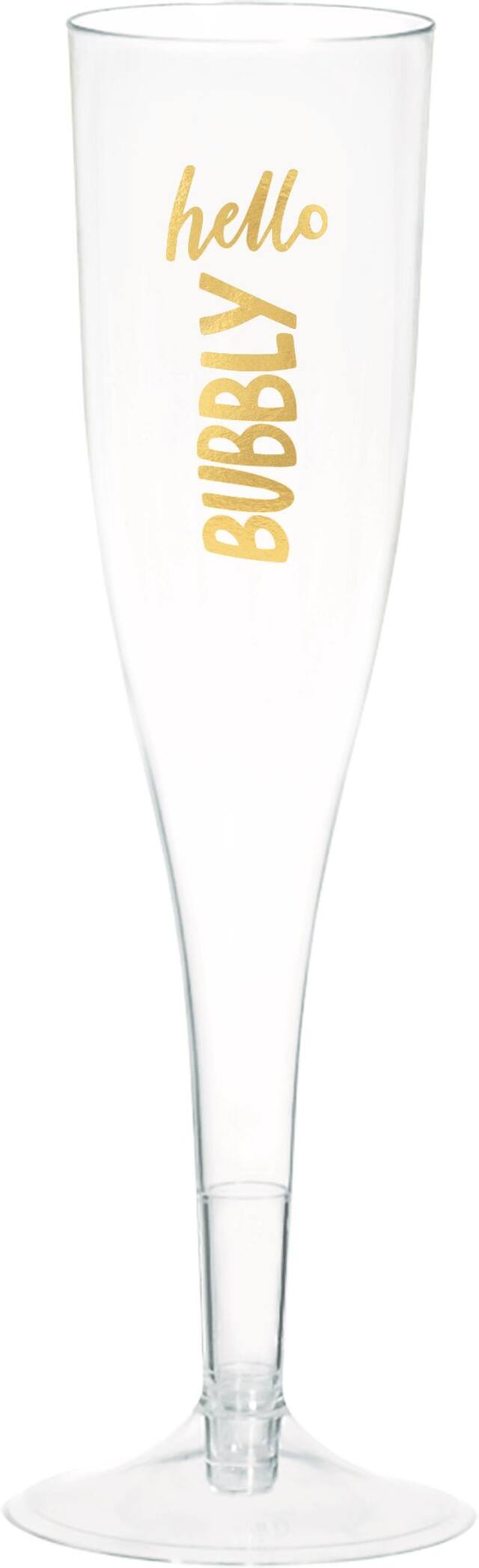 Flûtes à champagne Hello Bubbly, doré métallisé, paq. 16 Front_Elevated