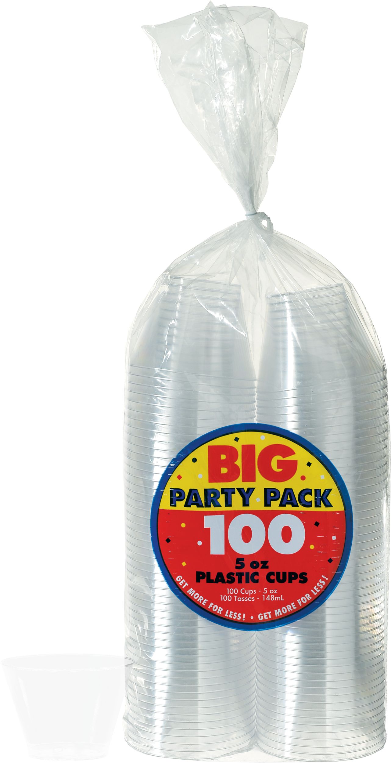 Big Party Pack Plastic Reusable Tumbler Cups, Clear, 5-oz, 88-pk, for Christmas/Thanksgiving/New Year's Eve/Birthday Party Composite_or_Mixed