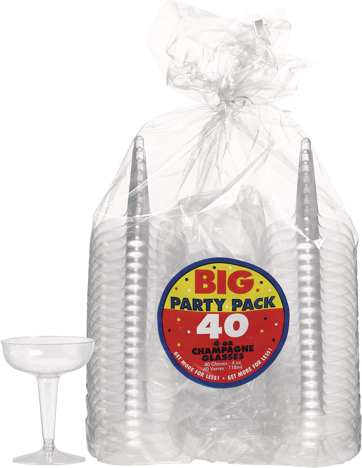 Big Party Pack Plastic Reusable Champagne Coupe, Clear, 4-oz, 32-pk, for Christmas/Thanksgiving/New Year's Eve/Birthday Party Composite_or_Mixed