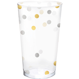 Metallic Gold & Silver Confetti Premium Plastic Cups, 16-pk Front_Flat