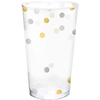Metallic Gold & Silver Confetti Premium Plastic Cups, 16-pk Front_Flat
