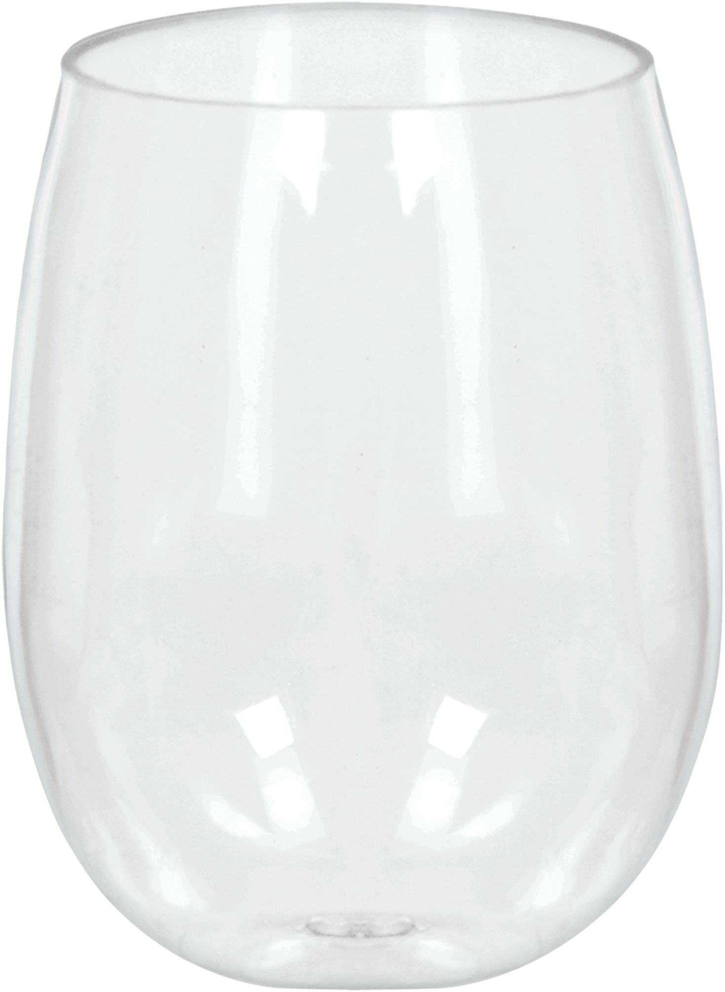 Plastic Stemless Wine Glasses, Birthdays, Showers, More, Clear, 12-oz, 8-pk Front_Elevated