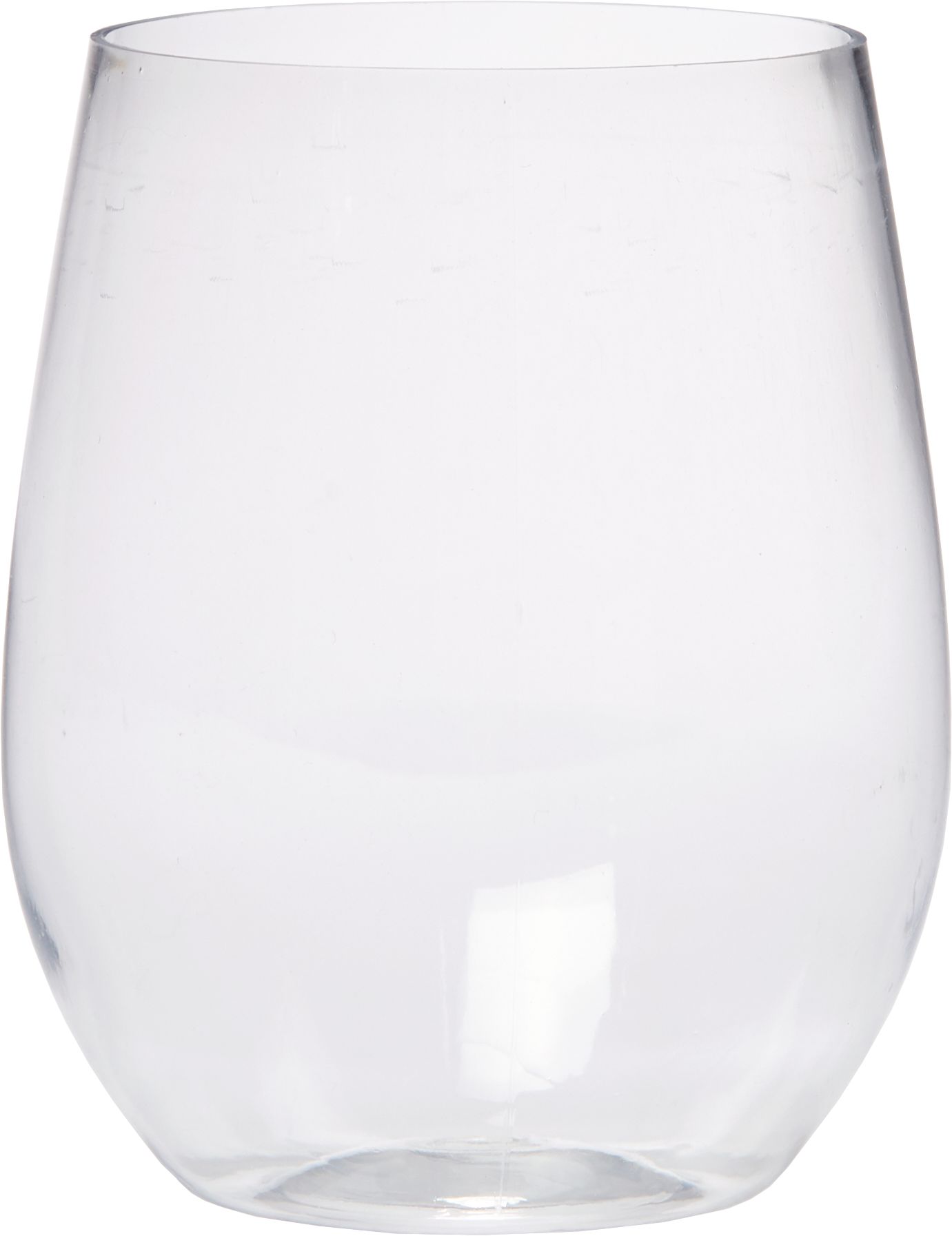 Plastic Stemless Wine Glasses, Birthdays, Showers, More, Clear, 12-oz, 8-pk Front_Elevated