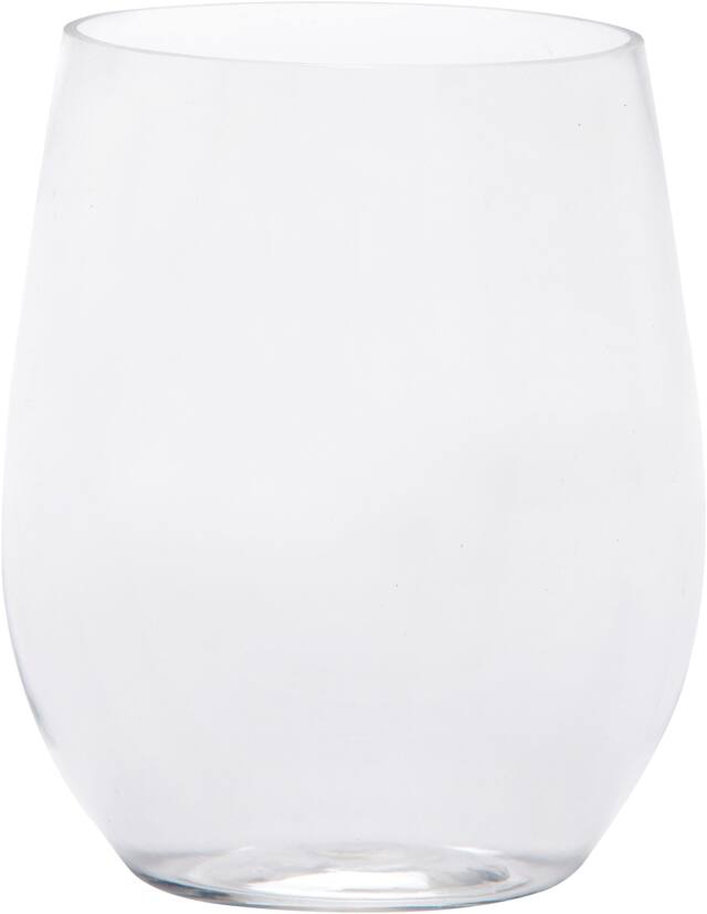 Plastic Stemless Wine Glasses, Birthdays, Showers, More, Clear, 12-oz, 8-pk Front_Elevated
