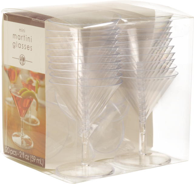 Mini Clear Plastic Martini Glasses, 20pk Canadian Tire