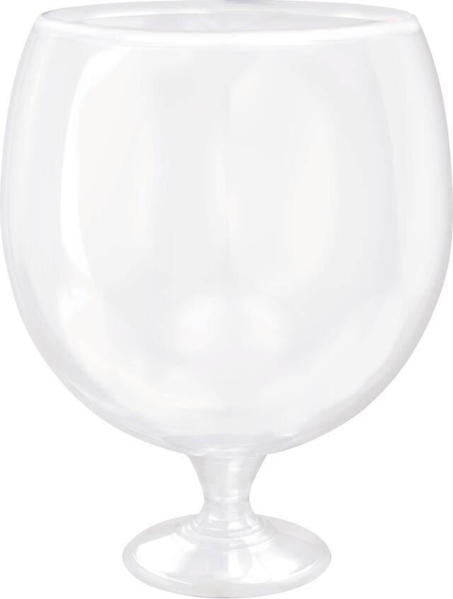 Bol géant sur socle en plastique transparent pour les cocktails Front_Elevated