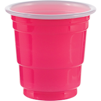 Plastic Shot Glasses, Assorted Colours, 1.5-oz, 30-pk, for Christmas/Thanksgiving/New Year's Eve/Birthday Party Front_Elevated