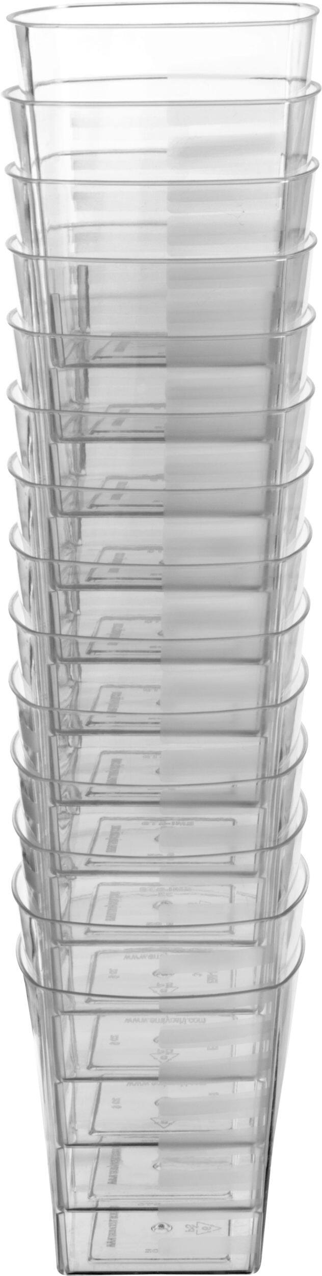 Clear Premium Plastic Square Cups, 14-pk Front_Flat