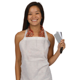 Tablier de chef en papier jetable pour fêtes d'anniversaire, fête, cours de cuisine, blanc, taille unique Front_Flat