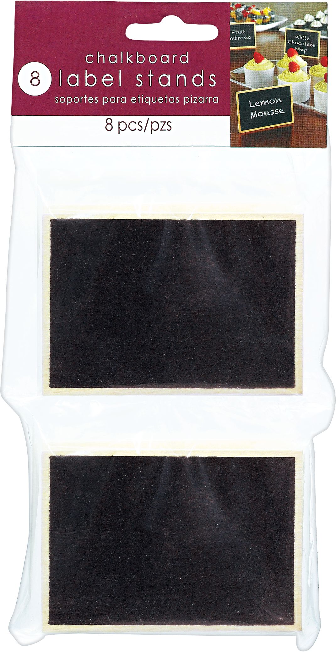 DIY Customizable Chalkboard Stand Sign Decoration, Black, 6.5-in, 8-pk, for Birthday/Graduation/Wedding Front_Flat