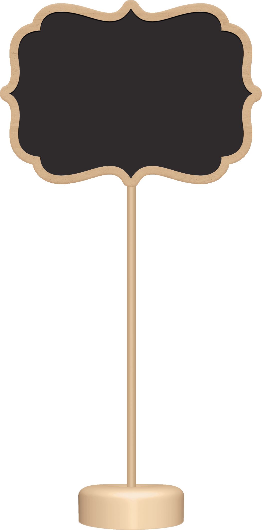 DIY Customizable Chalkboard Stands, Black, 3.5-in, 4-pk, for Birthday/Graduation/Wedding Front_Flat