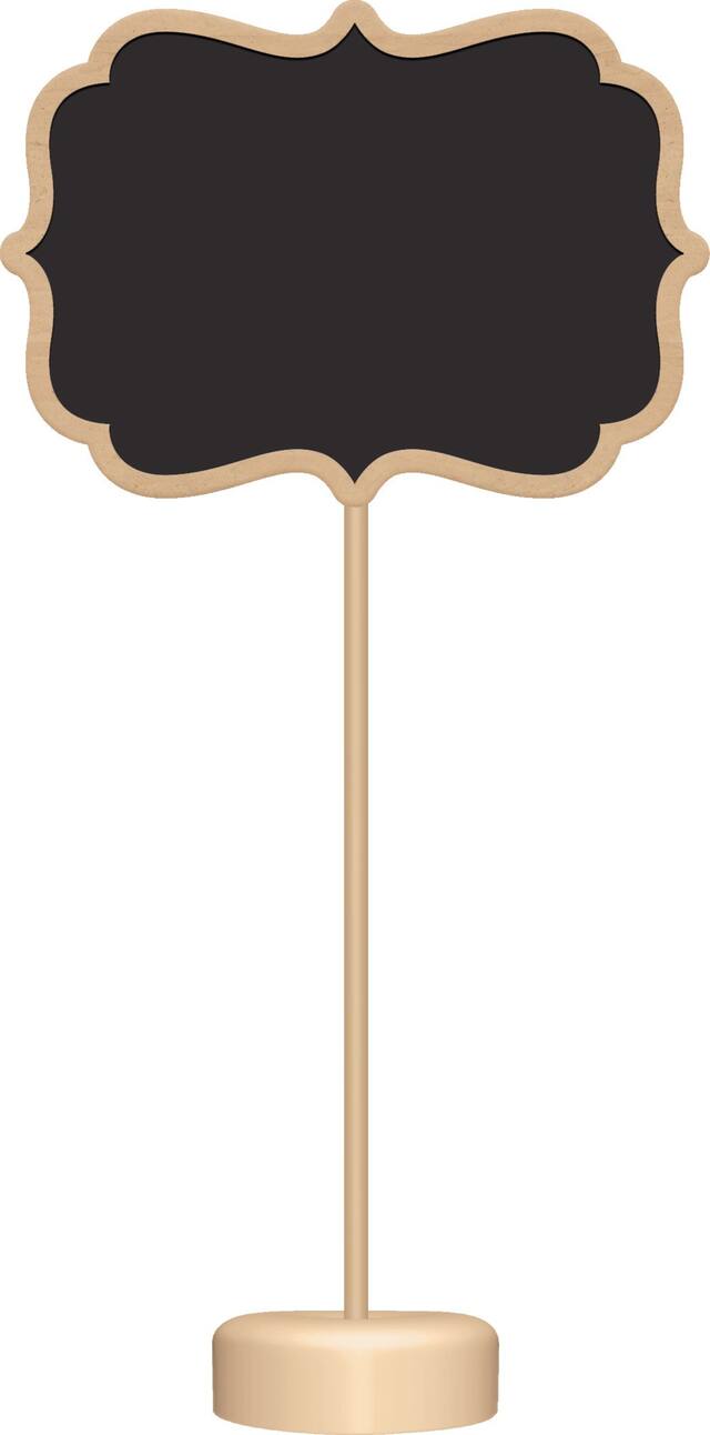 Supports en bois pour tableau noir, fêtes d’anniversaire, plus, noir, 3 1/2 x 2 1/2 po, paq. 4 Front_Flat