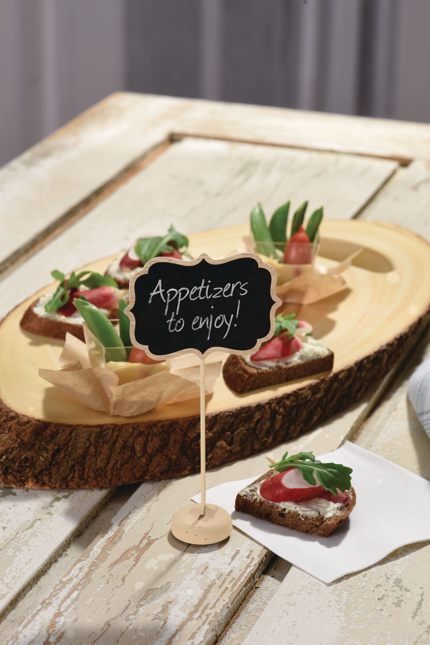 DIY Customizable Chalkboard Stands, Black, 3.5-in, 4-pk, for Birthday/Graduation/Wedding Front_Flat