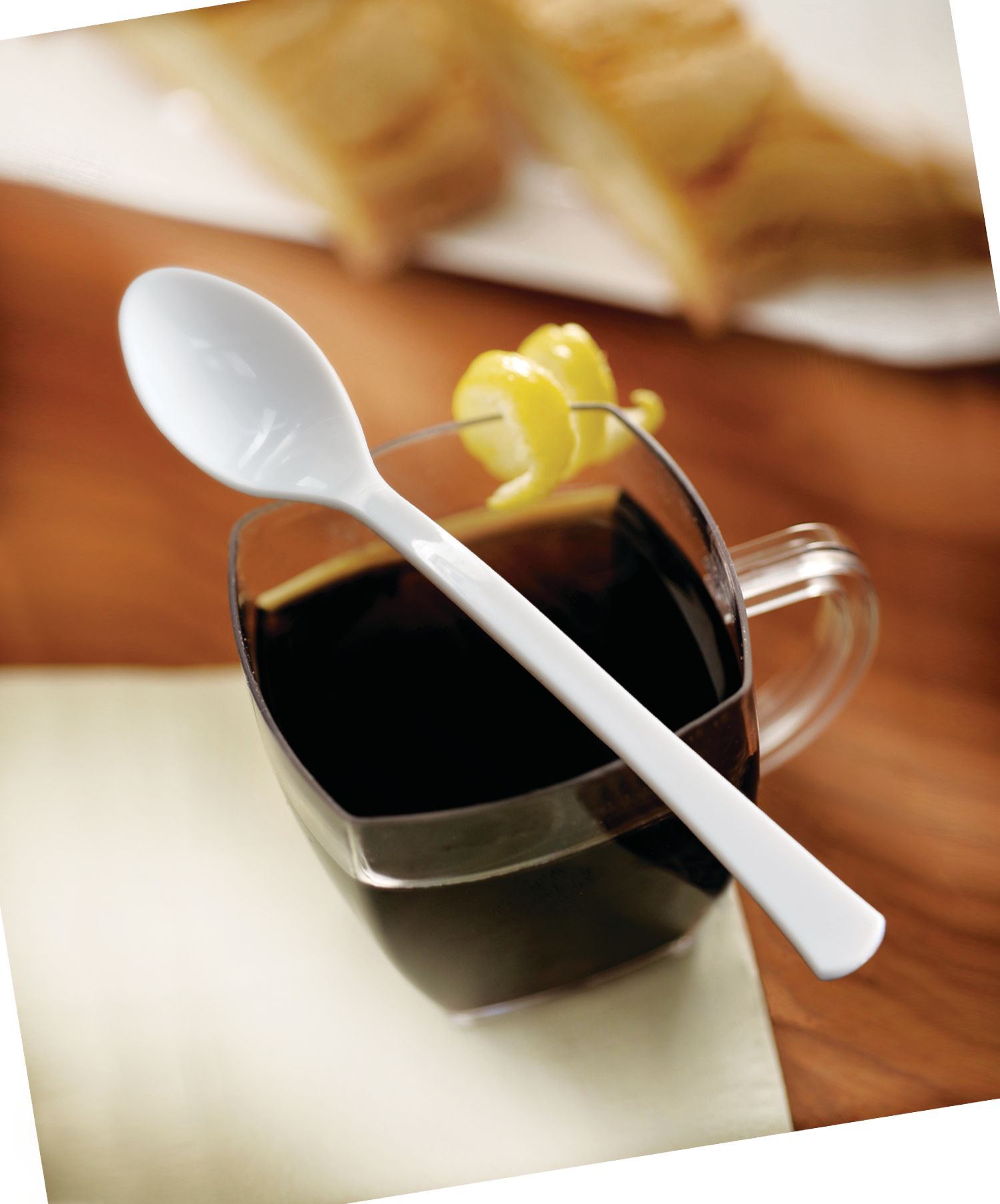 Mini White Plastic Spoons, 40-pk Overhead_Plunge