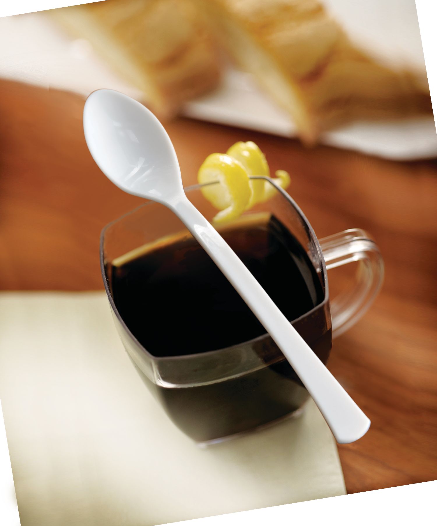 Mini White Plastic Spoons, 40-pk Overhead_Plunge