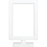 Rectangle DIY Customizable Plastic Table Frame Decoration, White, 7.5-in,  for Birthday/Baby Shower/Wedding Front_Flat