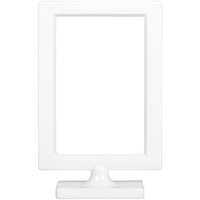 Rectangle DIY Customizable Plastic Table Frame Decoration, White, 7.5-in,  for Birthday/Baby Shower/Wedding