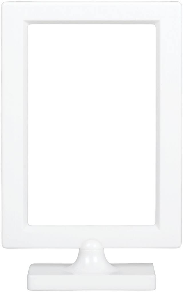 Affiche de table personnalisable en plastique pour fêtes d'anniversaire, fête, anniversaire, blanc, 5 x 7 3/4 po Front_Flat