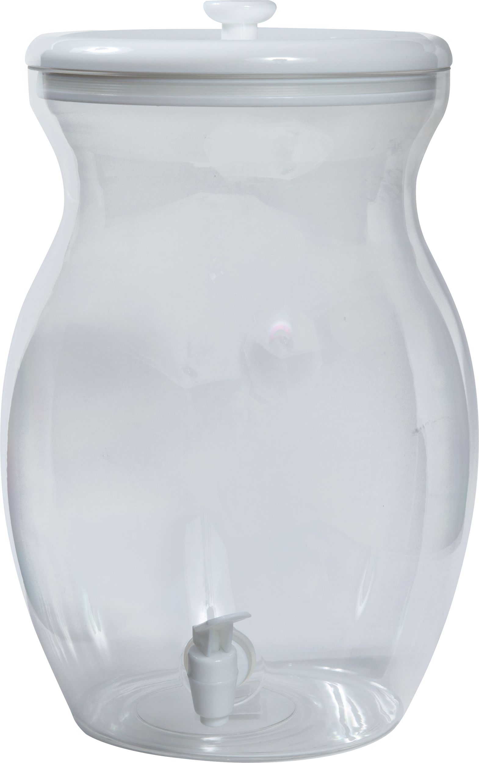 Plastic Reusable Beverage Dispenser, Clear, 2.5-gal, for Christmas/Thanksgiving/New Year's Eve/Birthday Party Front_Flat