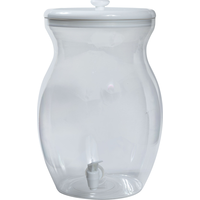 Distributeur de boissons de fête en plastique avec robinet, anniversaires, fêtes prénatales, plus, transparent, 10 pintes Front_Flat