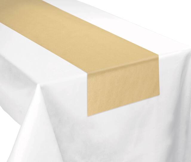 Paper Disposable Table Runner Decoration, Brown, 27-ft, for Summer Party CloseUp