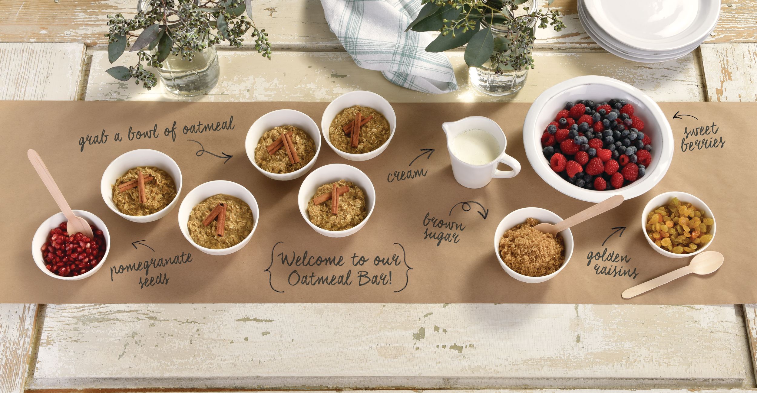 Paper Disposable Table Runner Decoration, Brown, 27-ft, for Summer Party Overhead_Flat