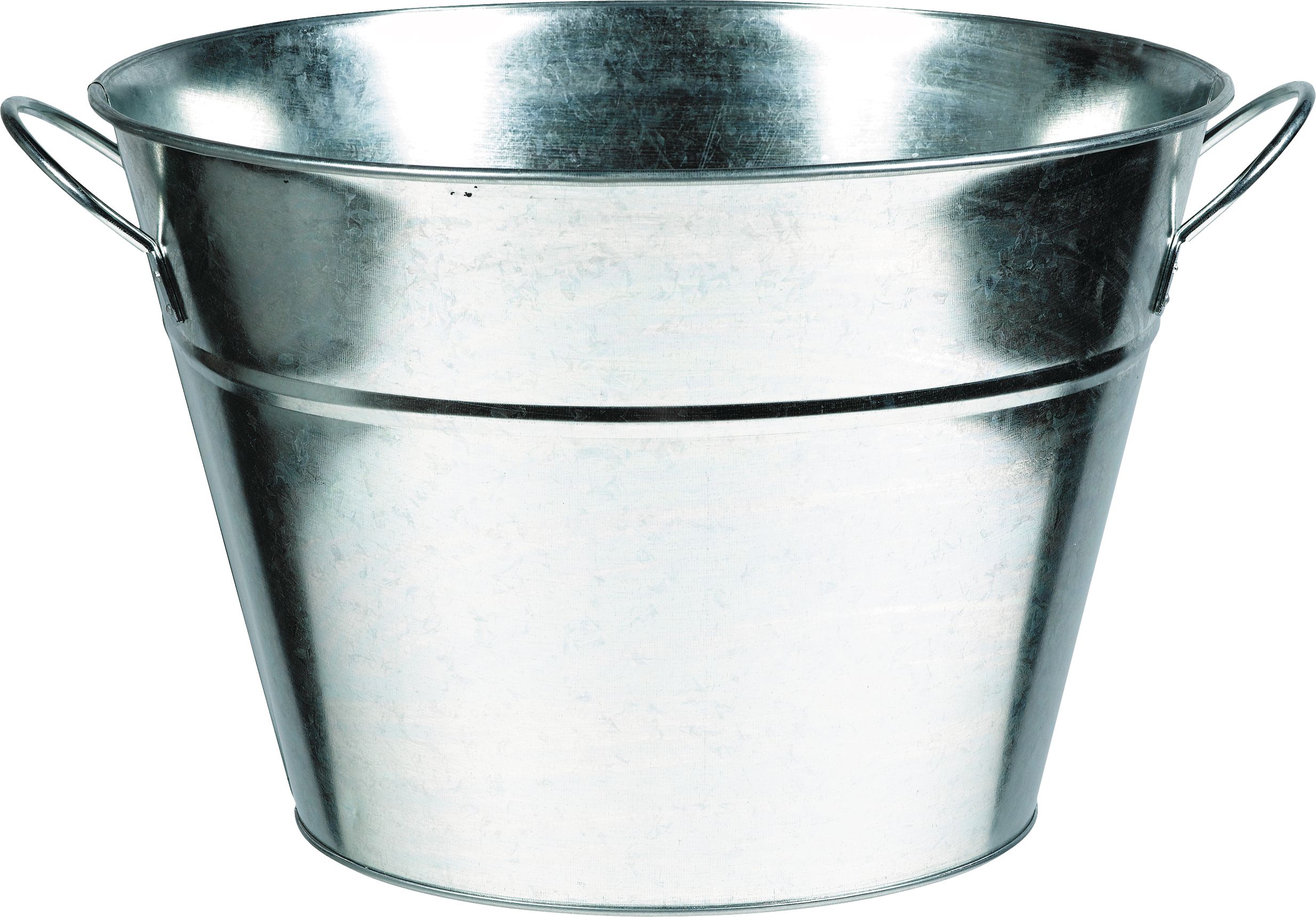 Round Metal Reusable Pail Decoration, Silver, 15-in, for Christmas/Thanksgiving/New Year's Eve/Birthday Party Front_Elevated