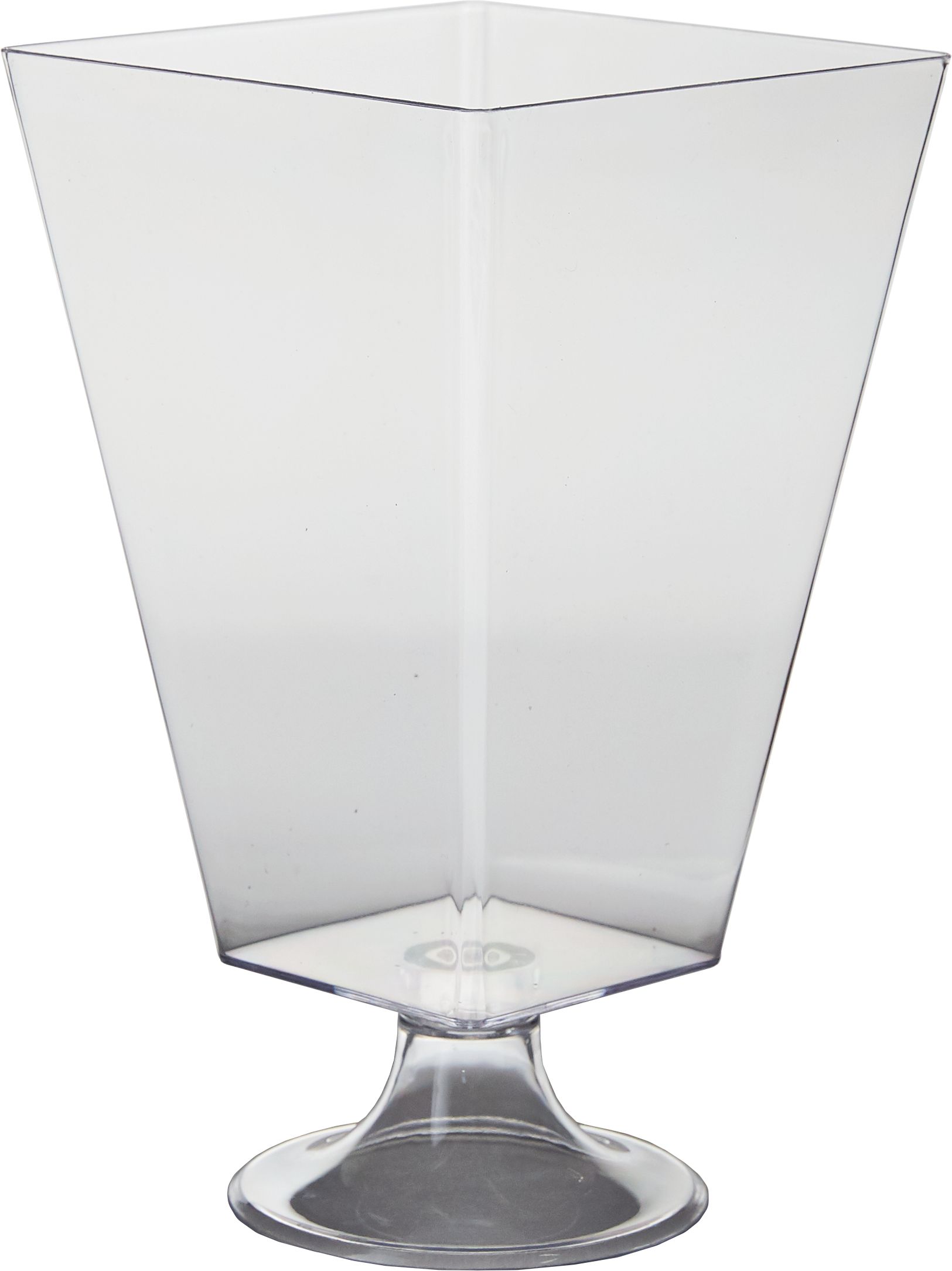 Contenant réutilisable en plastique, cylindre carré, transparent, 70 oz, pour fête d'anniversaire/fête prénatale/mariage Front_Angled_Left